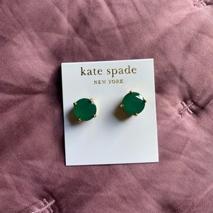 Kate Spade 14k gold green crystal studs